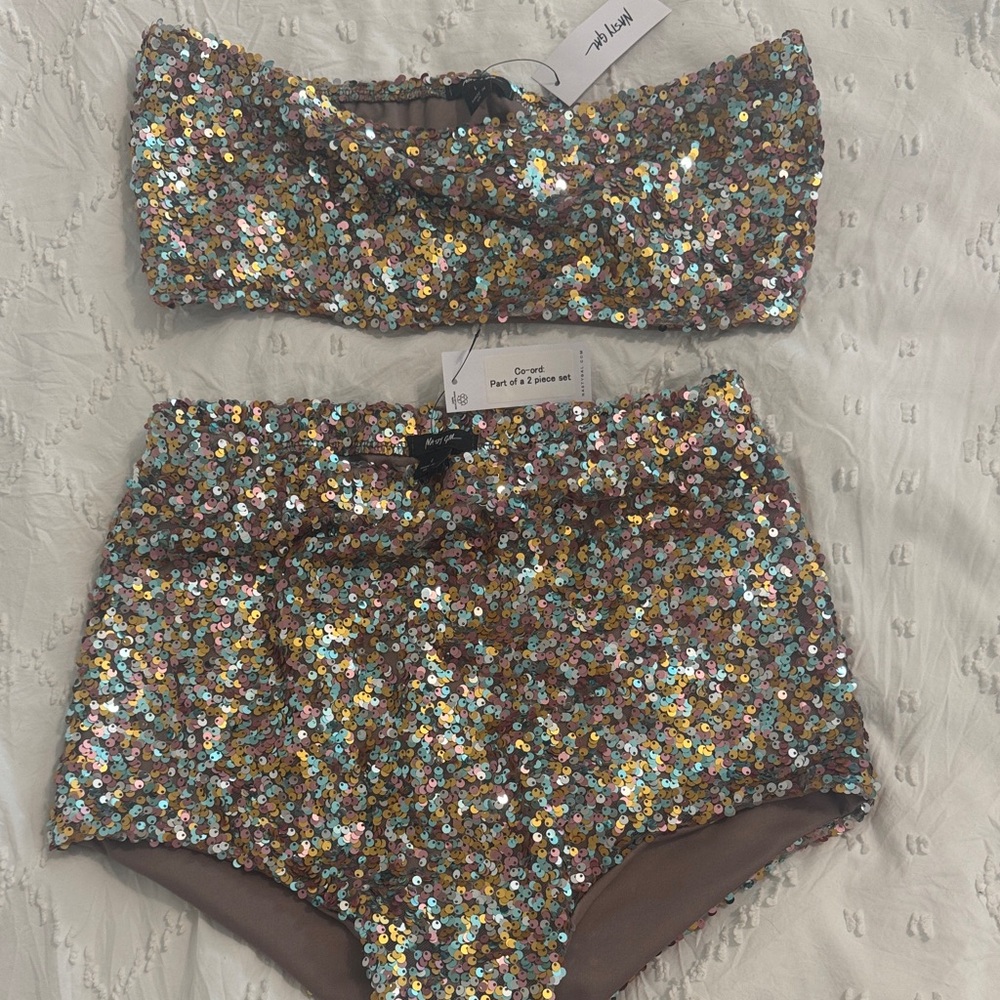 Sequin two-piece festival wear